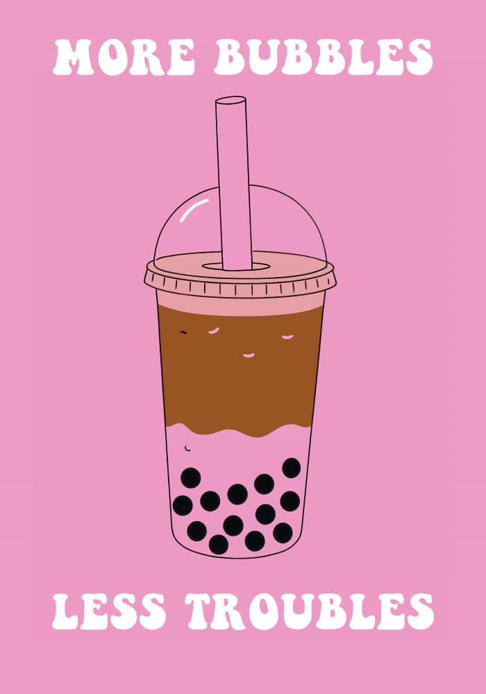 Pink Bubble Tea Fun by Neetesh Kumar — canvas wall art
