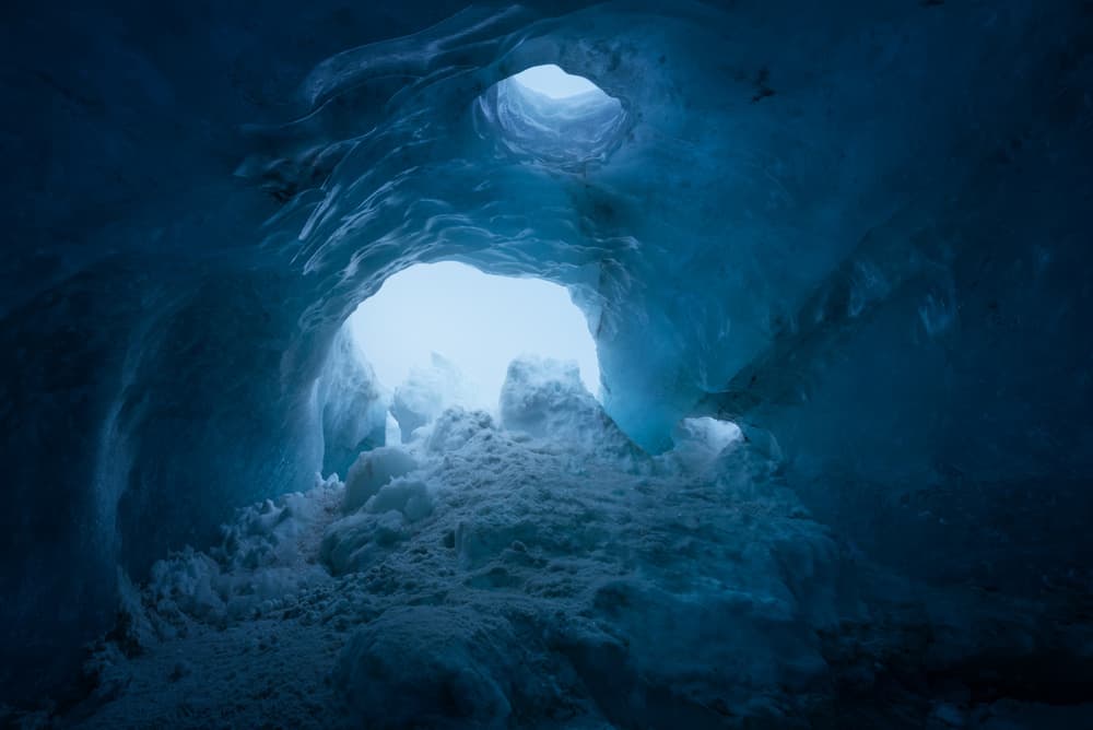 Deep Blue Ice Cave by David Martin Castan — canvas wall art