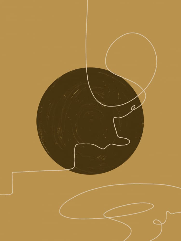 Minimalist Face Circle by Yuli Saputra — canvas wall art