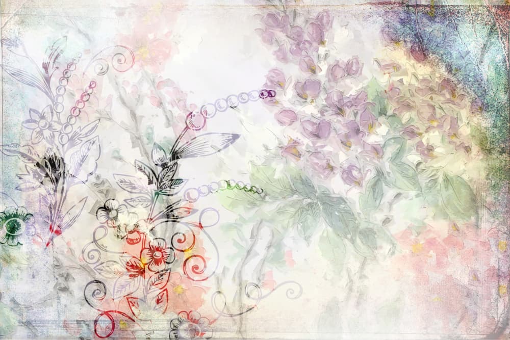Dreamy Floral Sketch by Rafal Kulik — canvas wall art