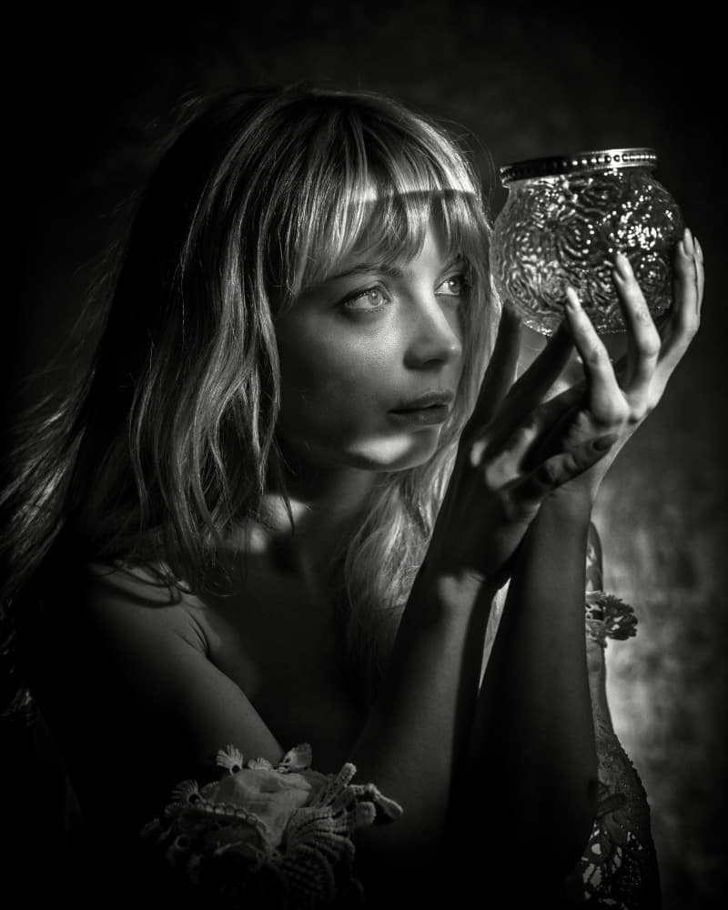 Ethereal Woman and Jar by Franky De Meyer — canvas wall art