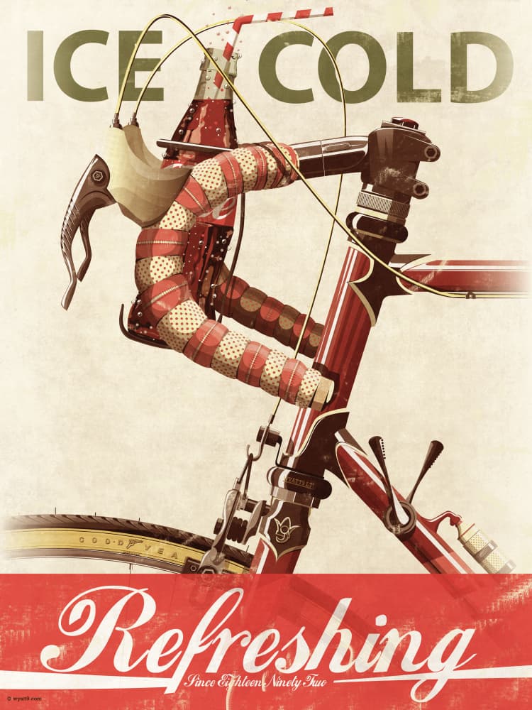 Vintage Cycling Refreshment by Wyatt 9 — canvas wall art