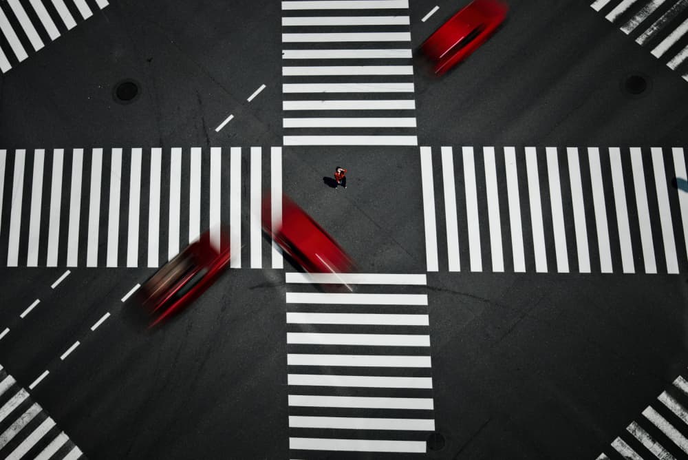 City Traffic Blur by moucorn — canvas wall art