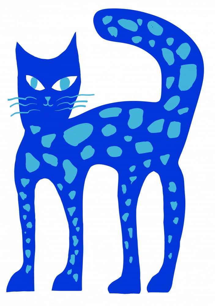 Blue Spotted Cat by Sharyn Bursic — canvas wall art