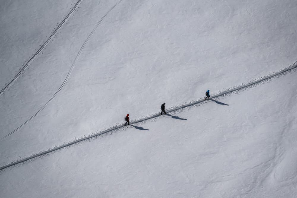 Snow Walkers Journey by Andreea Selagea — canvas wall art