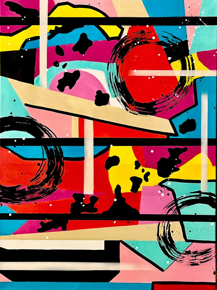 Colorful Retro Abstract by Kajsa Bergström — canvas wall art