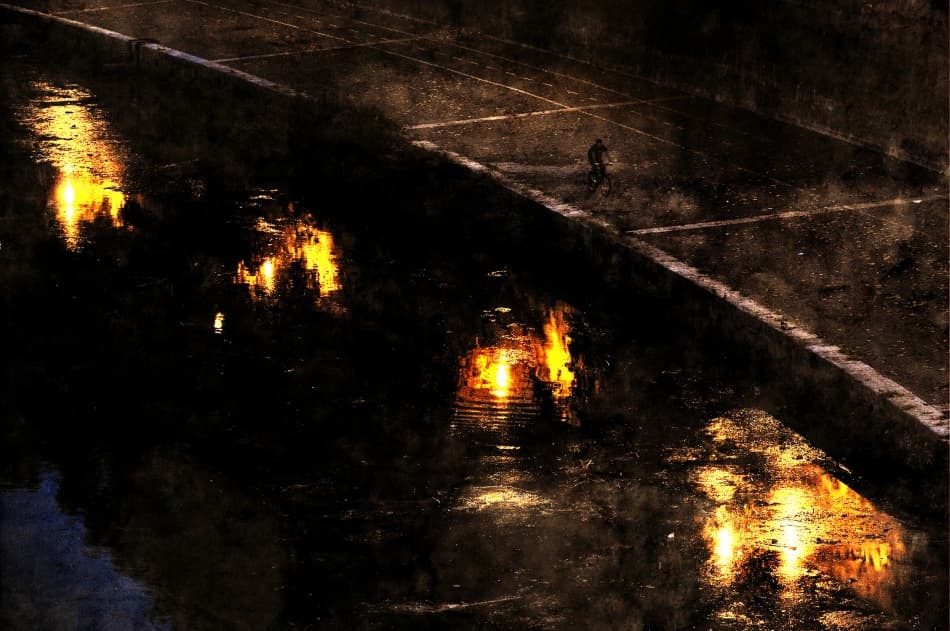 Solitary Night Reflections by Fulvio Pellegrini — canvas wall art
