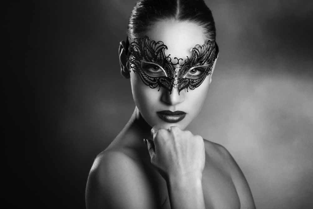 Mysterious Masked Woman by Peppe Tambè — canvas wall art