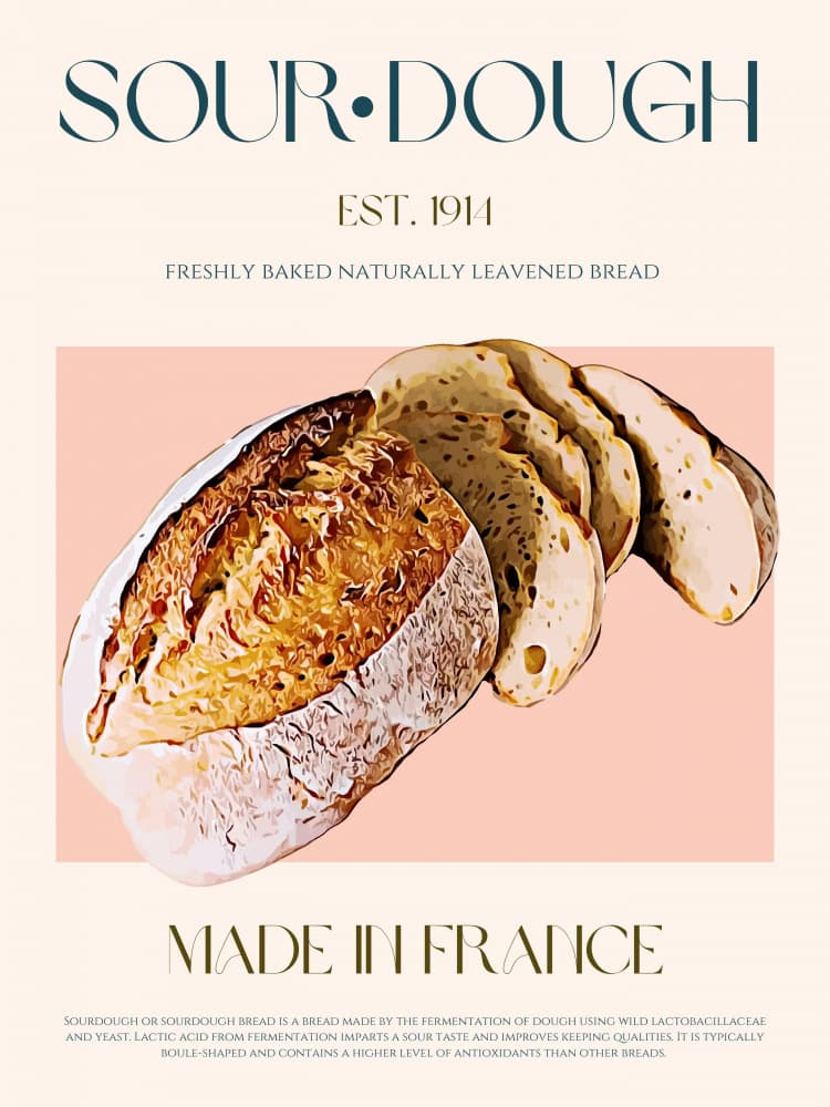 Fresh French Sourdough by Nazma Khokhar — canvas wall art