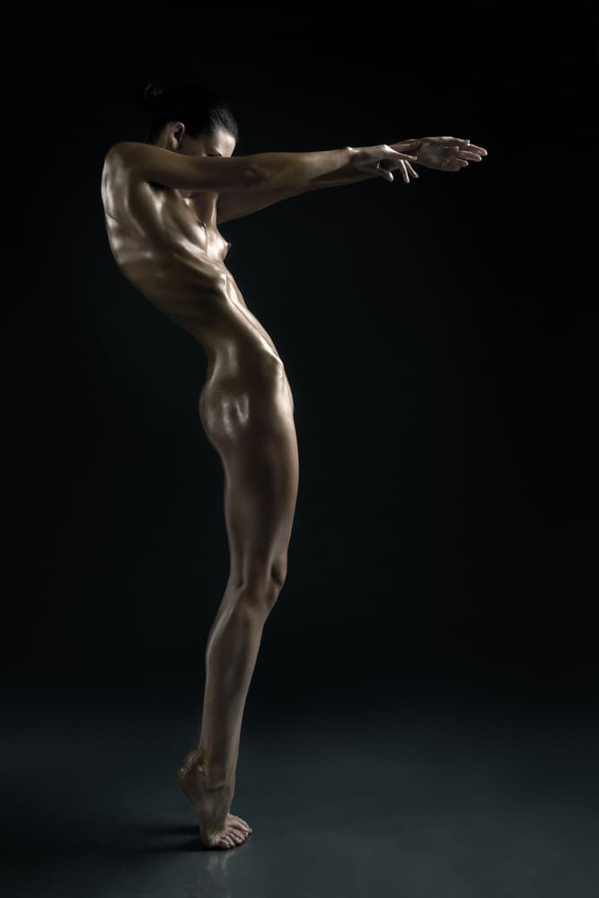 Elegant Dancer Pose by AURIMAS VALEVICIUS — canvas wall art
