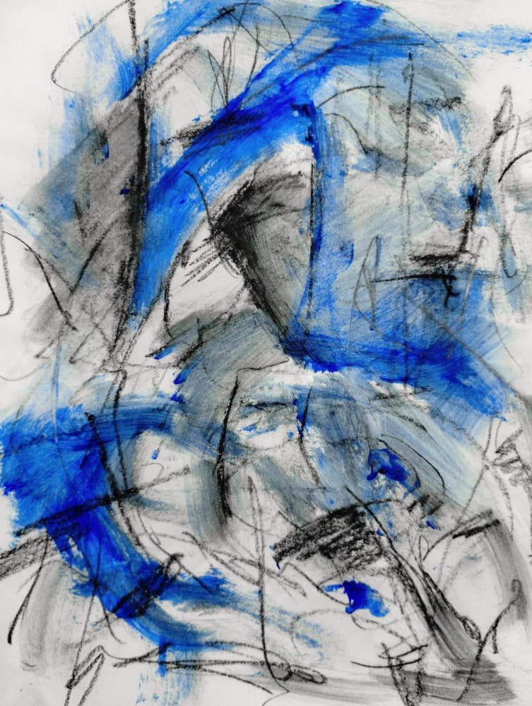 Blue Grey Abstract Strokes by Michael Cross — canvas wall art