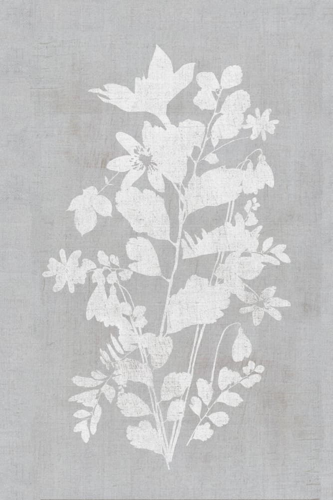 White Floral Silhouette by cartissi — canvas wall art