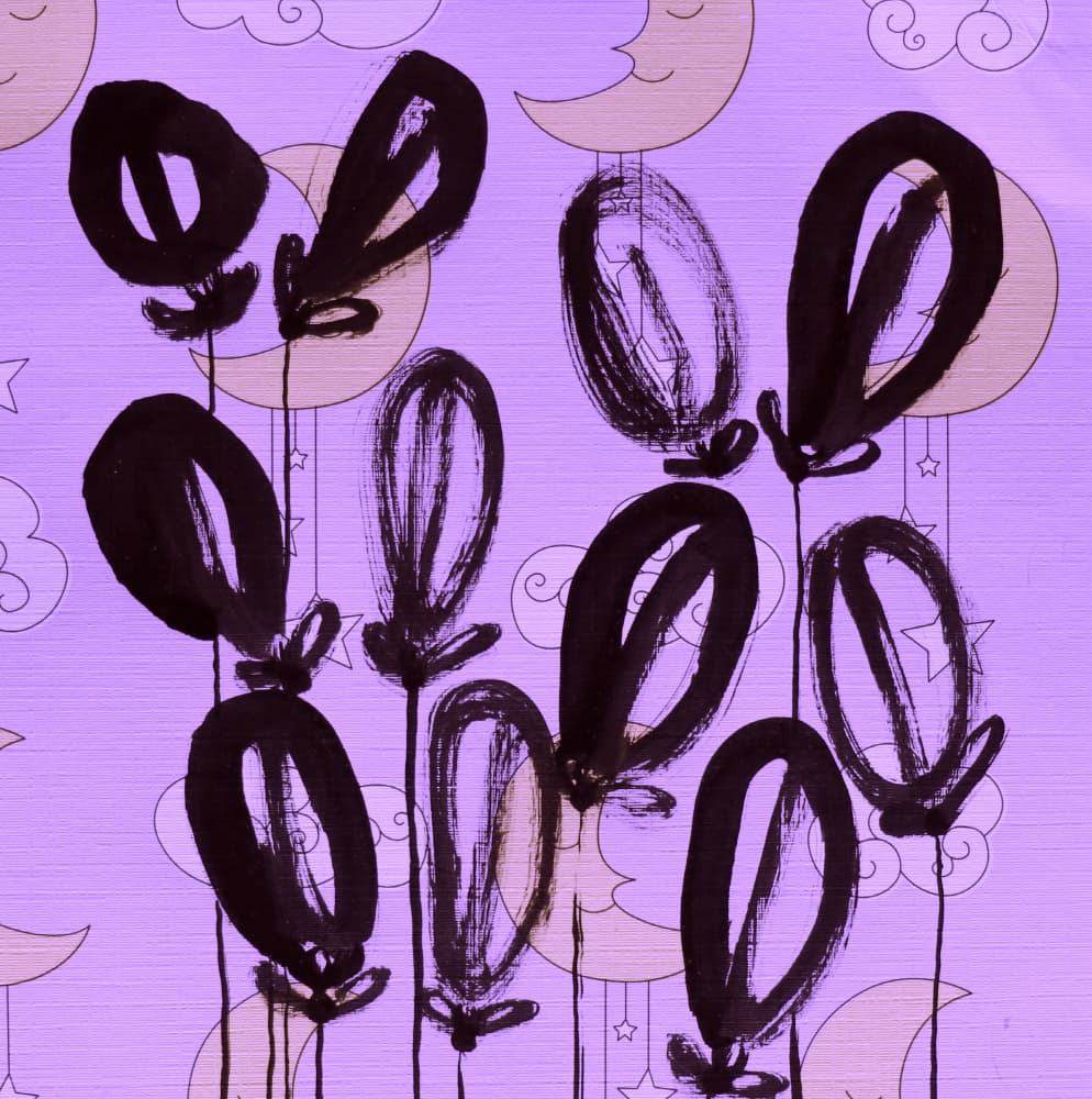 Whimsical Purple Balloons by Santhosh ch — canvas wall art