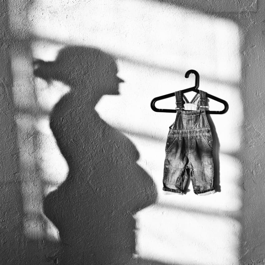 Maternity Shadow Baby Overalls by Veronika Klimonová (werdza) — canvas wall art