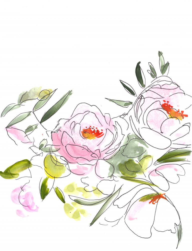 Abstract Pink Blooms by Christine Lindstrom — canvas wall art