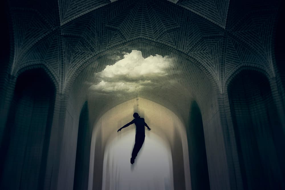 Man Ascending Arches by Asef Azimaie — canvas wall art