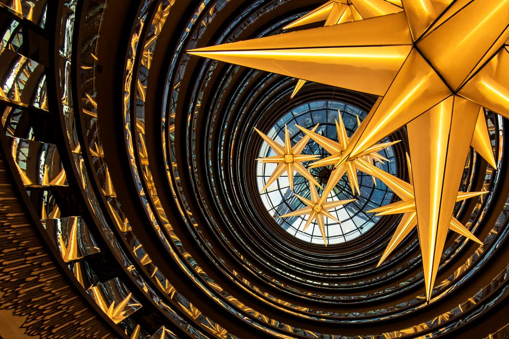 Golden Spiral Stars by Suleyman Uzumcu — canvas wall art