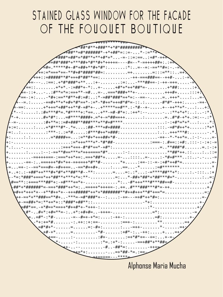 Art Nouveau Stained Glass ASCII by Doa Project — canvas wall art