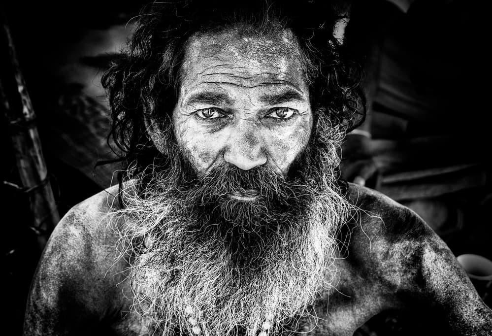 Intense Sadhu Portrait by Joxe Inazio Kuesta Garmendia — canvas wall art