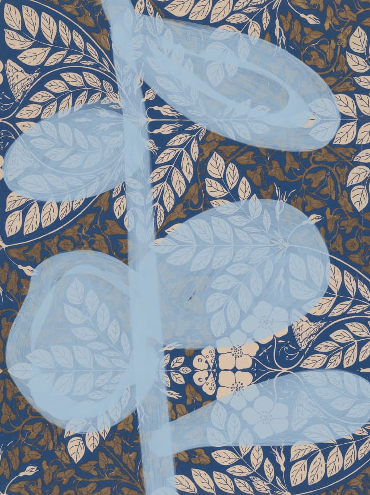 Serene Blue Leaf Pattern by Studio Palette — canvas wall art