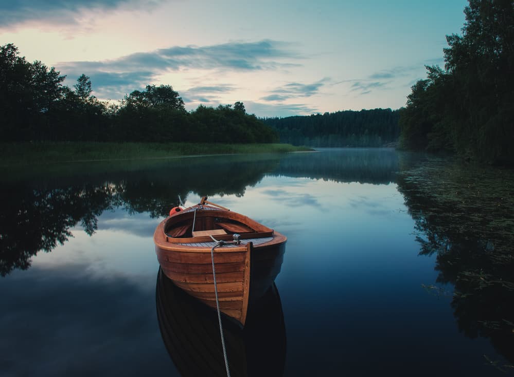 Peaceful Morning Rowboat by Christian Lindsten — canvas wall art