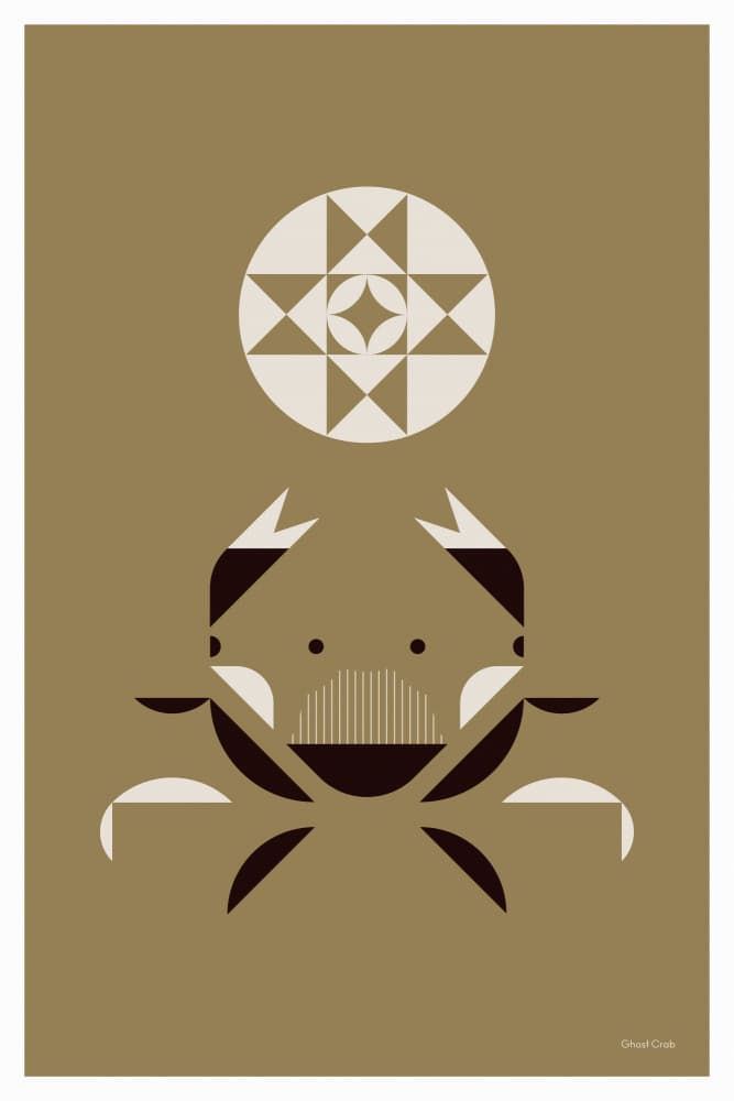 Golden Animals - Ghost Crab (Gold) by Studio Soleil — canvas wall art