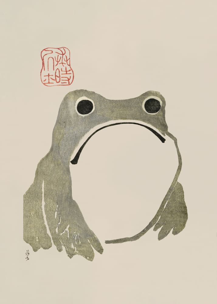 Grumpy Frog I Original by Matsumoto Hoji — canvas wall art