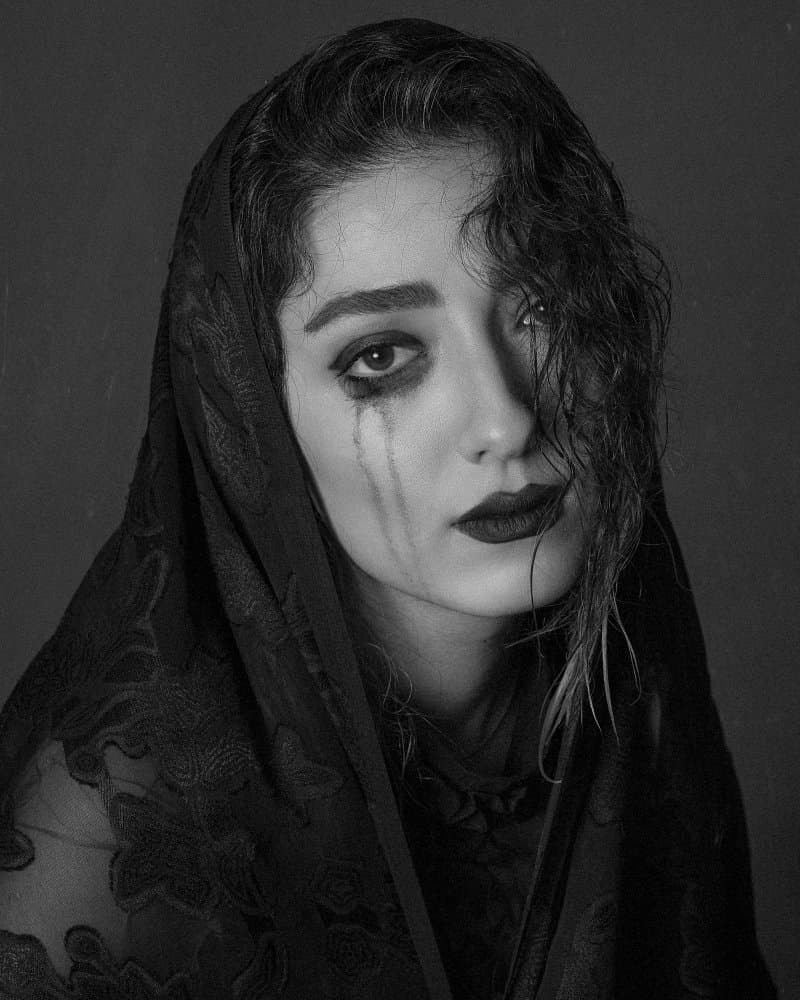 Crying Woman Portrait by Amir Heydari — canvas wall art