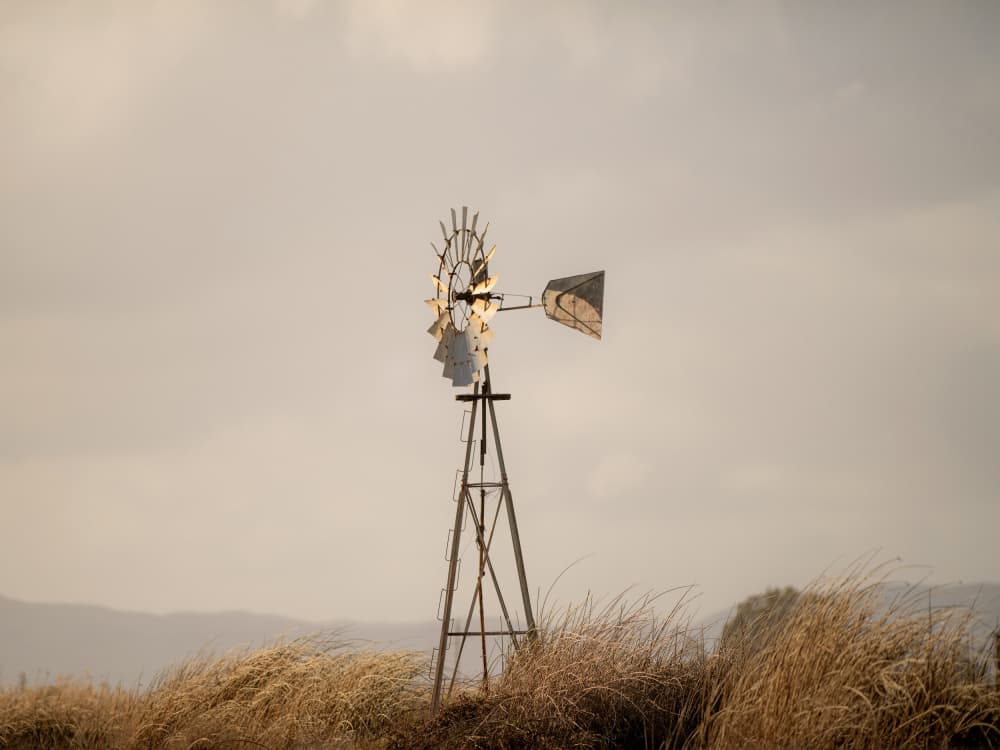 Rustic Farm Windmill by Crystal Lynn Collins — canvas wall art