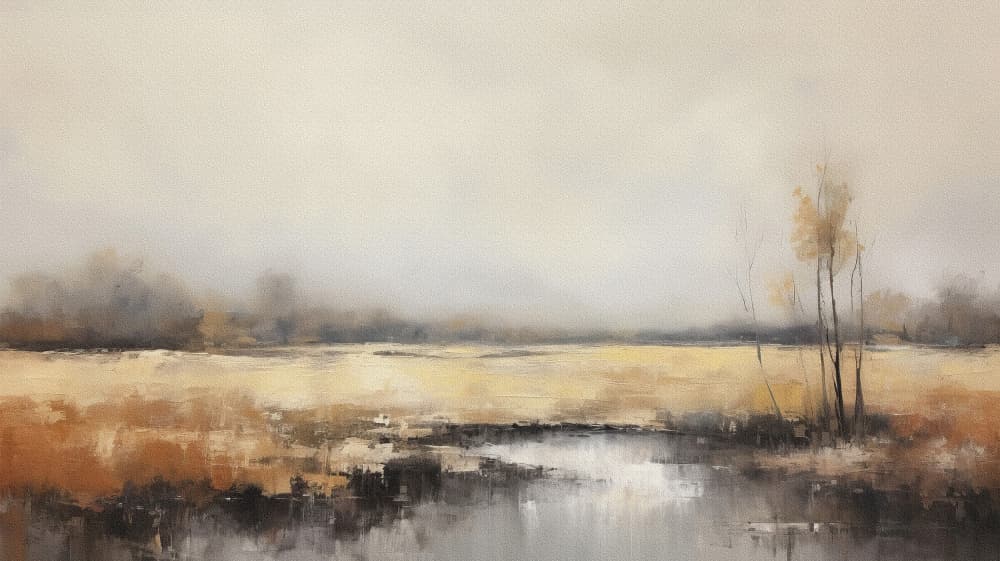 Misty Autumn Field by Bilge Paksoylu — canvas wall art
