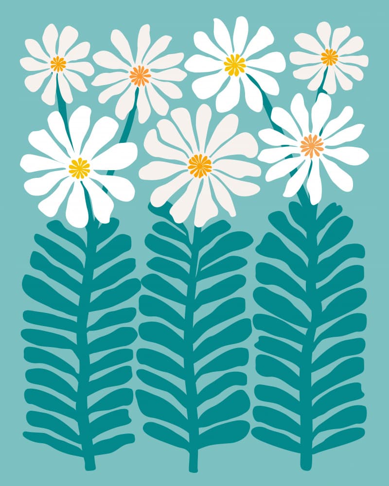 80s Floral 2 by Kristian Gallagher — canvas wall art
