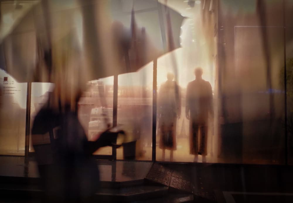 Blurred Urban Reflections by Mi Young Choi — canvas wall art