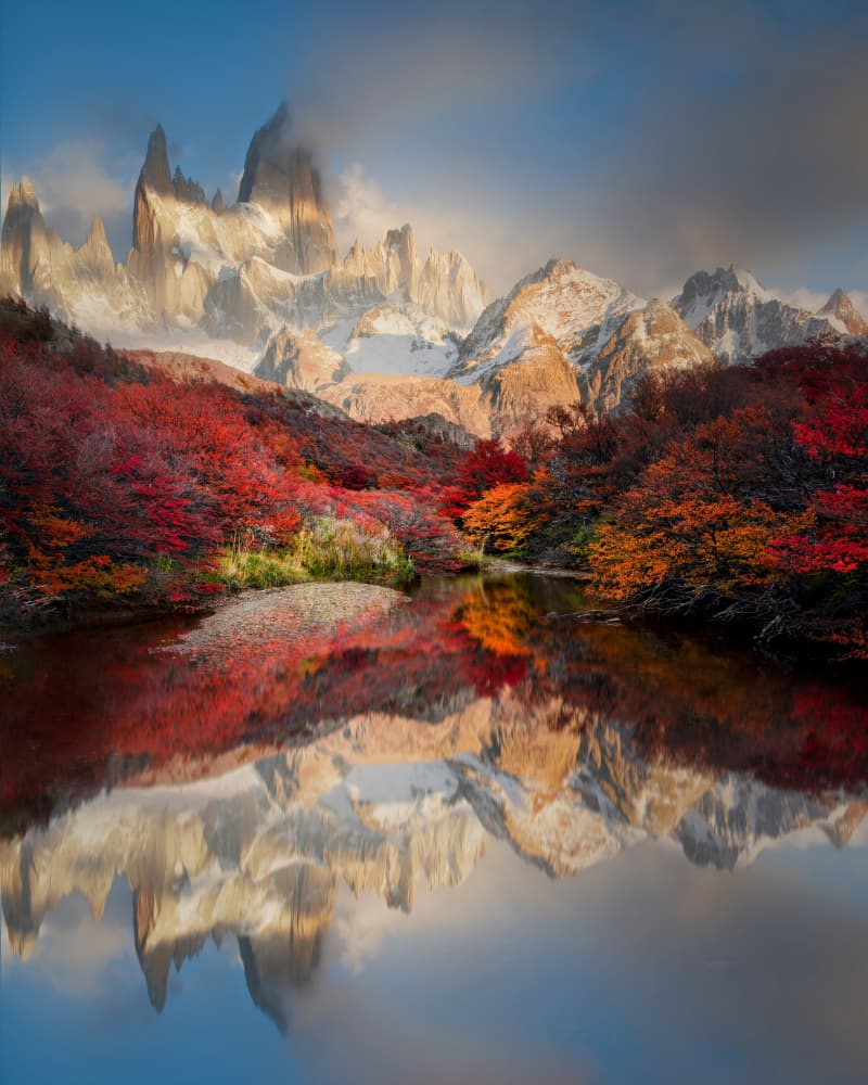 Autumn Mountain Reflection by Yuan Su — canvas wall art