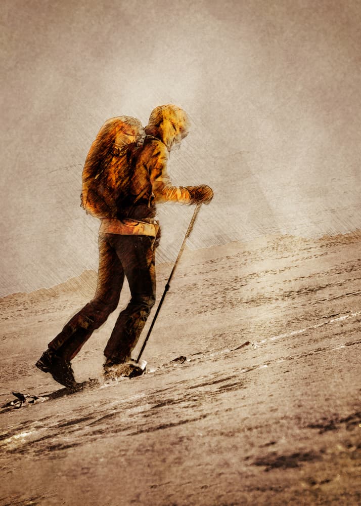 Winter Ski Trek by Justyna Jaszke — canvas wall art