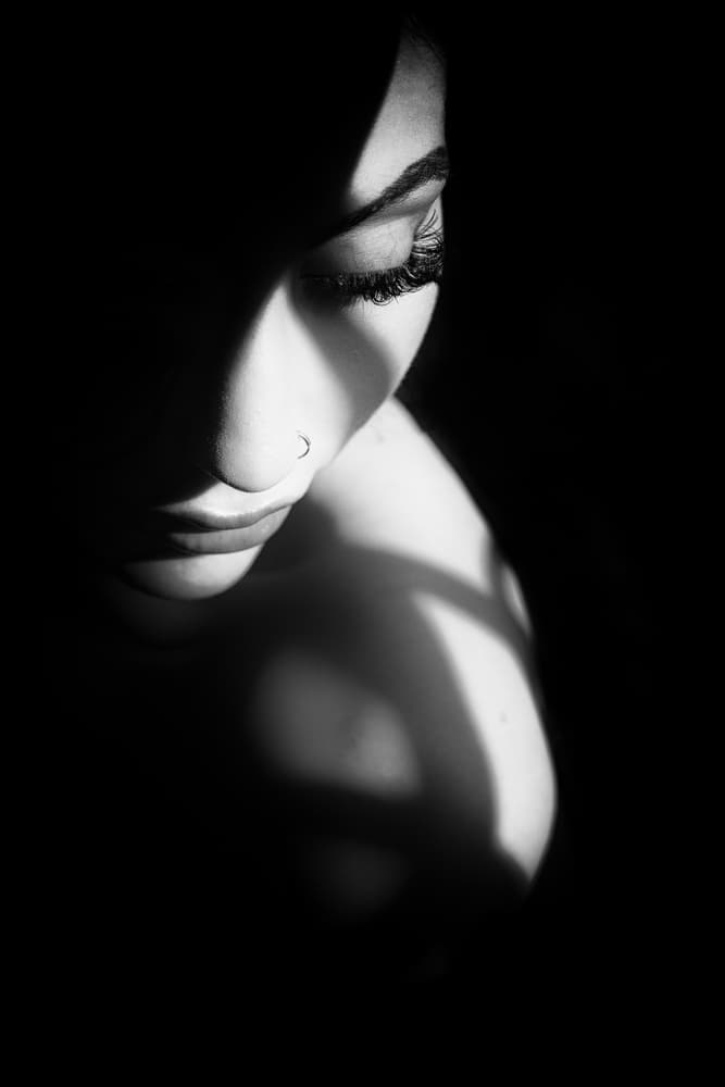 Light and Shadow Portrait by Toni Fidanza — canvas wall art