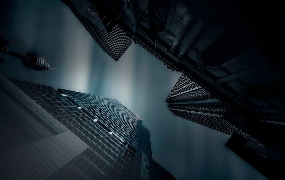Dark City Architecture by Weihong  Liu — canvas wall art