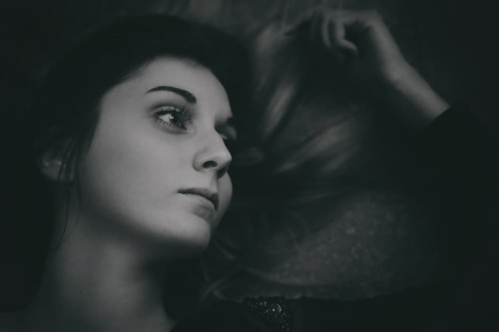 Pensive Woman Black White by Ariel Ariel — canvas wall art