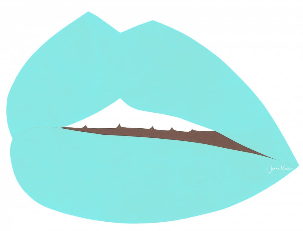 Teal Pop Lips by Jemma Morris — canvas wall art