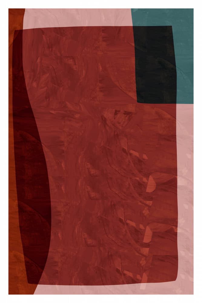 Deep Red Abstract Layers by cartissi — canvas wall art