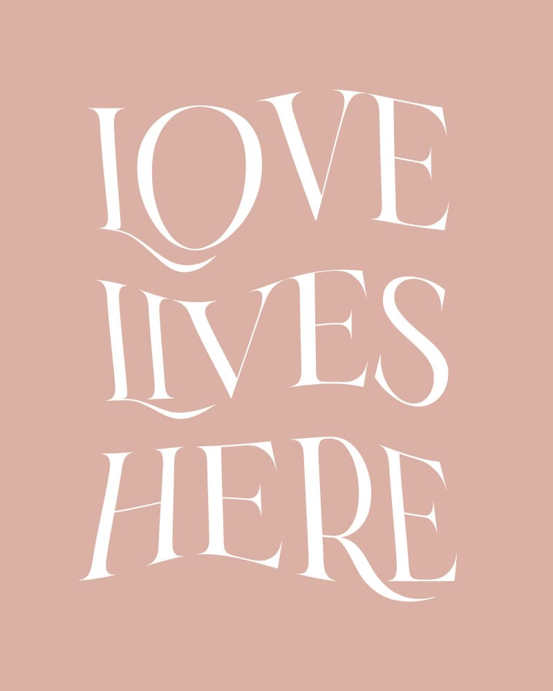 Love Lives Here Typography by KsanaKalpa — canvas wall art