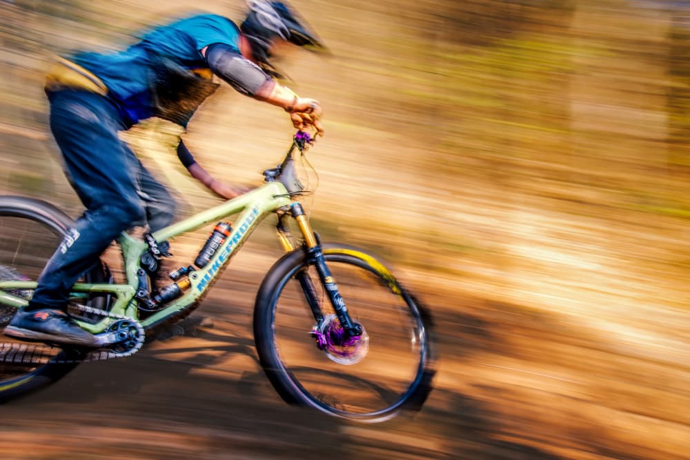Fast Mountain Biking by Benny Pettersson — canvas wall art