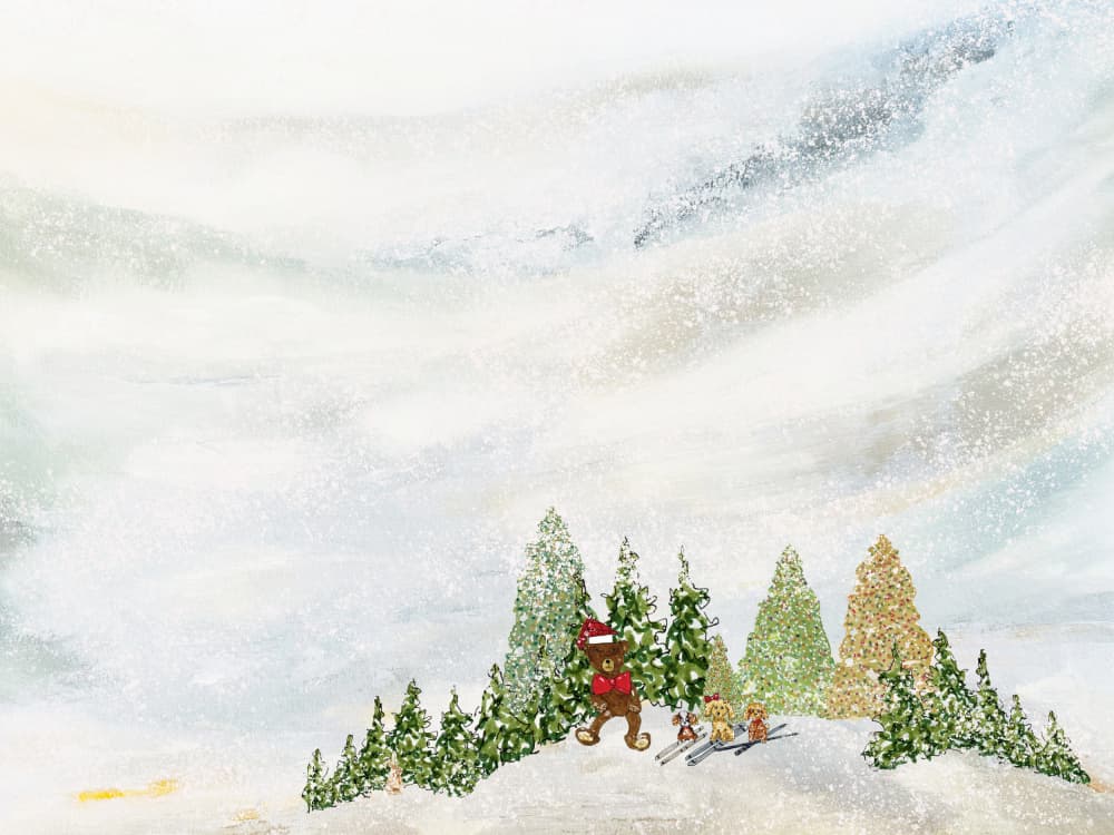 Skiing Bear Family by Breanna Megan Studio — canvas wall art