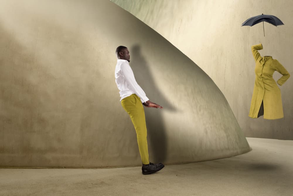 Man and Floating Fashion by Christine von Diepenbroek — canvas wall art