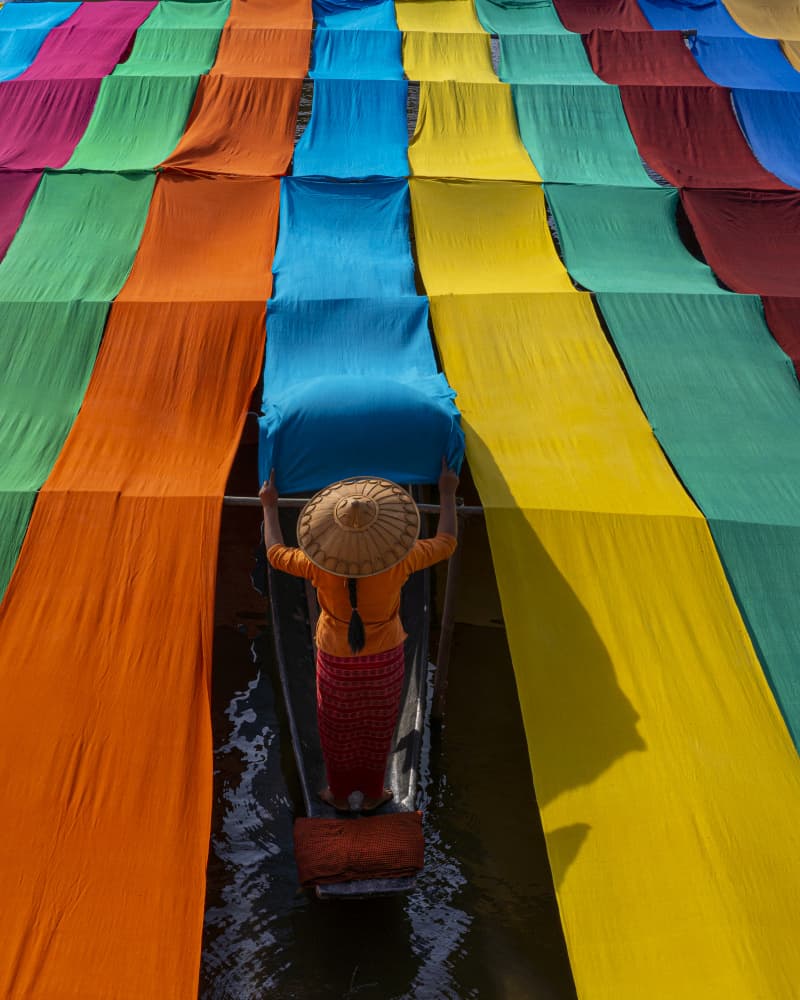 Colorful Textile Drying by Mahendra Bakle — canvas wall art