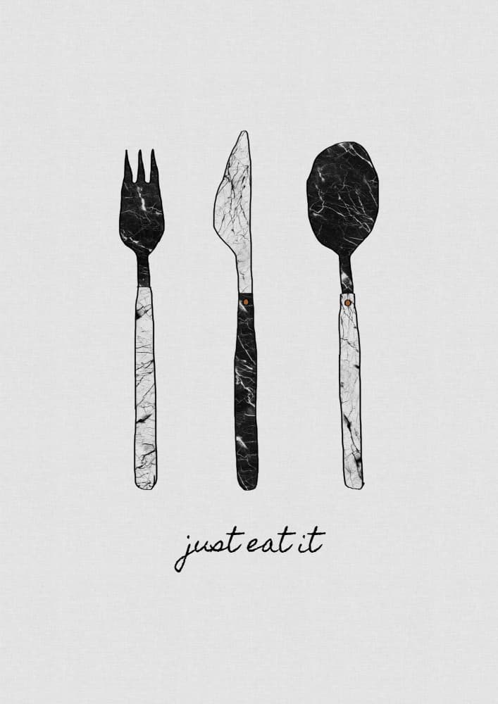Just Eat It Utensils by Orara Studio — canvas wall art