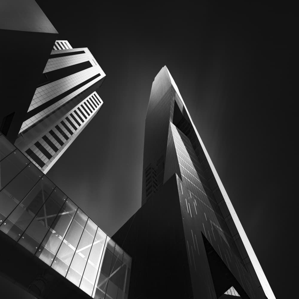 Geometric City Ascent by Ahmed Thabet — canvas wall art