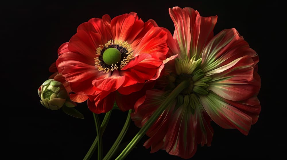Dramatic Red Poppies by Bilge Paksoylu — canvas wall art