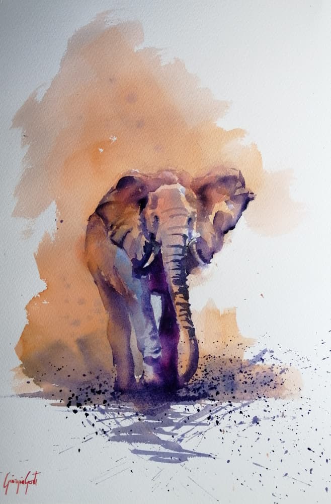 Majestic African Elephant by Giorgio Gosti — canvas wall art