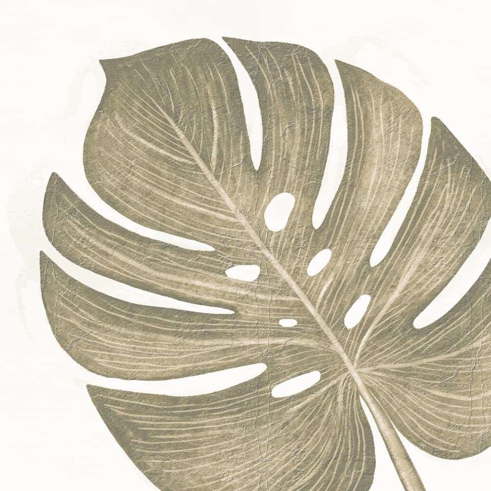 Muted Tropical Monstera Leaf