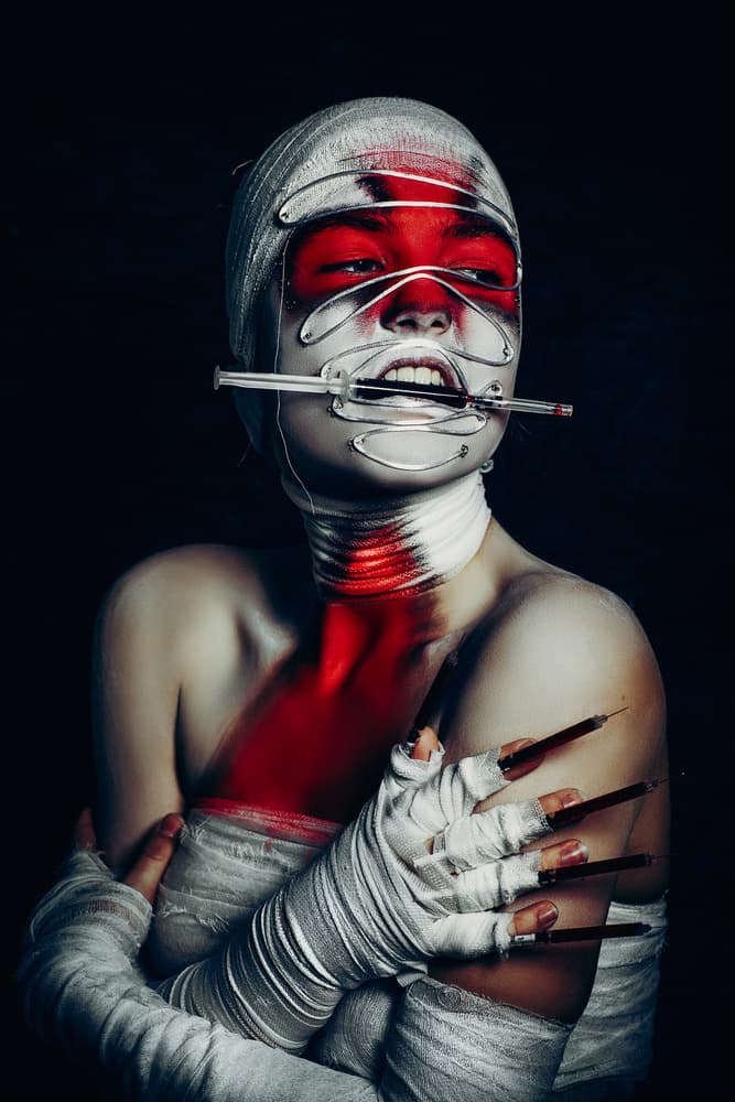 Wrapped Red Face by Ruslan Bolgov — canvas wall art